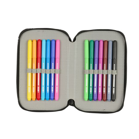 Plumier escolar safta doble cremallera pequeno 29 piezas fc barcelona 195x125x40 mm