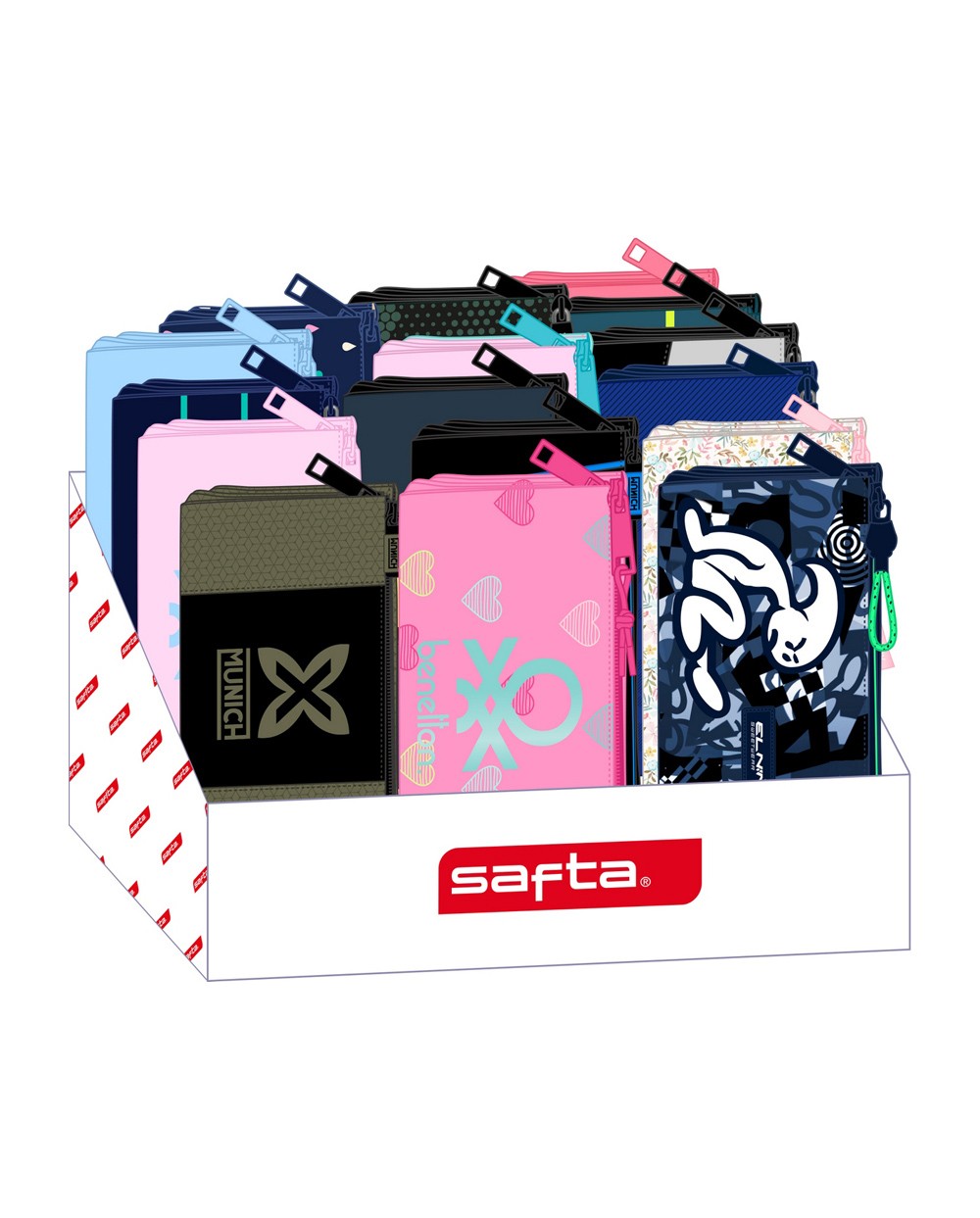 Bolso escolar portatodo safta triple expositor 195x315x235 mm