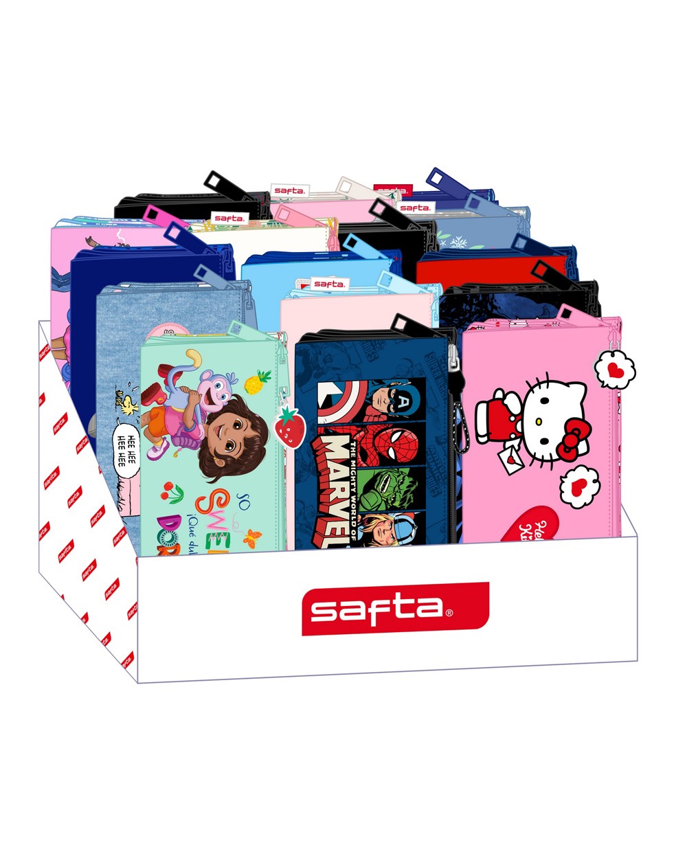 Bolso escolar portatodo safta triple expositor 195x315x235 mm