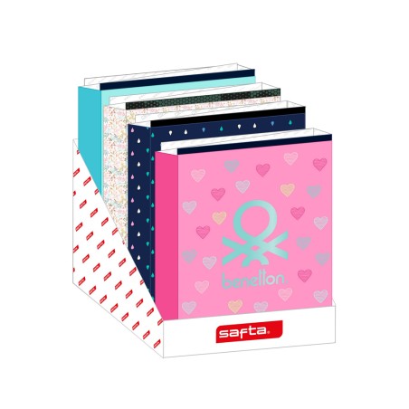 Carpeta carton folio 4 anillas safta lomo ancho expositor