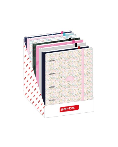 Carpeta con recambio safta din a4 cuadro 5 mm con goma y separadores expositor
