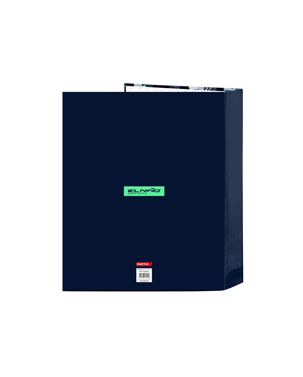Carpeta carton folio 4 anillas safta lomo ancho el nino navy
