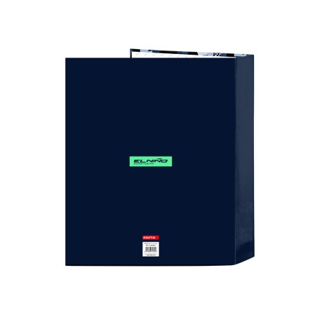 Carpeta carton folio 4 anillas safta lomo ancho el nino navy