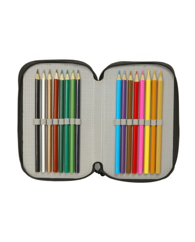 Plumier escolar safta triple cremallera 37 piezas dragon ball 195x125x55 mm