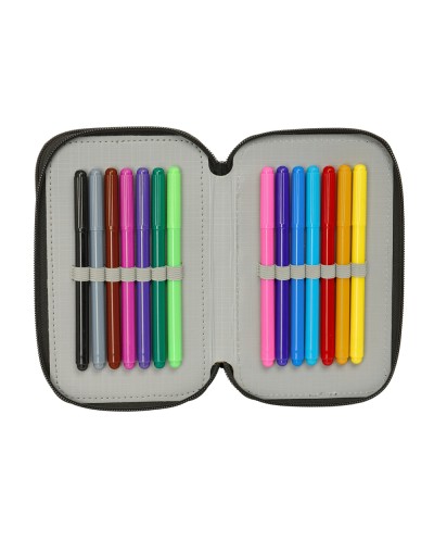 Plumier escolar safta triple cremallera 37 piezas dragon ball 195x125x55 mm