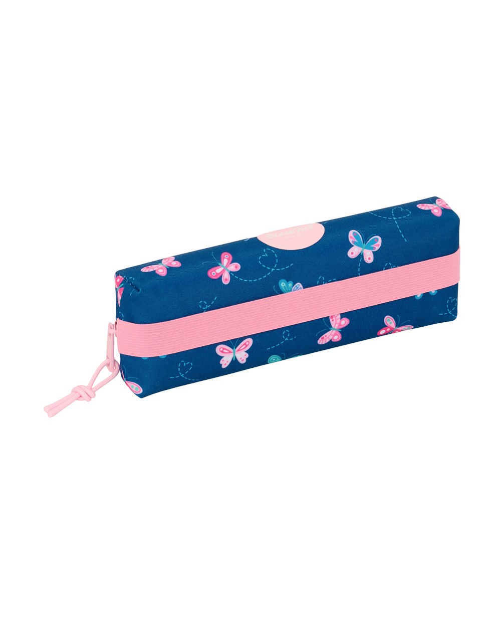Bolso escolar portatodo safta rectangular con goma elastica blackfit8 mariposas 40x220x70 mm
