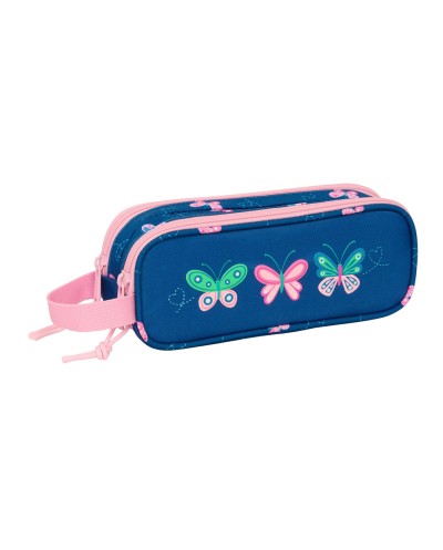 Bolso escolar portatodo safta doble blackfit8 mariposas 80x210x60 mm