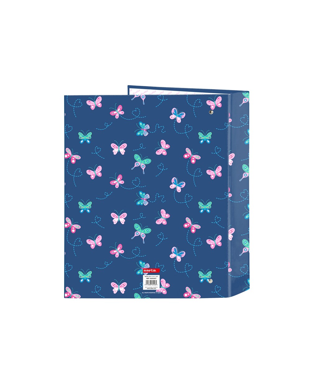 Carpeta carton folio 4 anillas safta lomo ancho blackfit8 mariposas