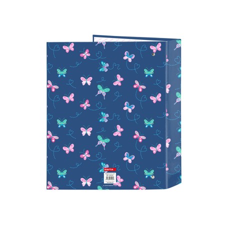 Carpeta carton folio 4 anillas safta lomo ancho blackfit8 mariposas