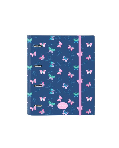 Carpeta con recambio safta din a4 cuadro 5 mm con goma y separadores blackfit8 mariposas