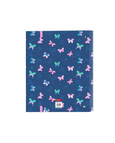 Carpeta con recambio safta din a4 cuadro 5 mm con goma y separadores blackfit8 mariposas