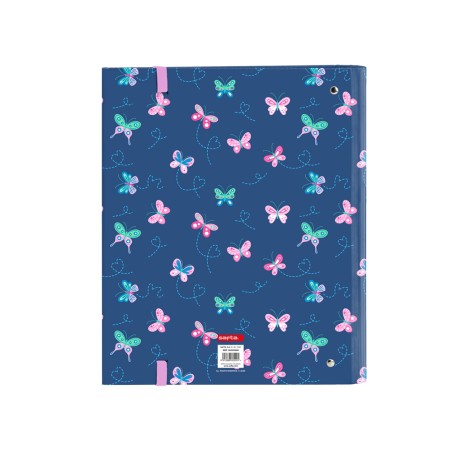 Carpeta con recambio safta din a4 cuadro 5 mm con goma y separadores blackfit8 mariposas