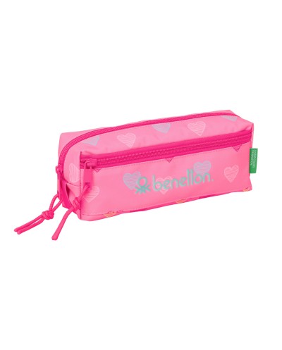 Bolso escolar portatodo safta triple pequeno con goma elastica benetton heart 85x220x60 mm