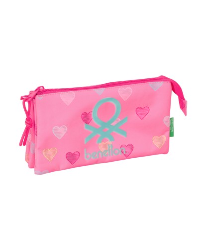 Bolso escolar portatodo safta triple benetton heart 120x220x30 mm