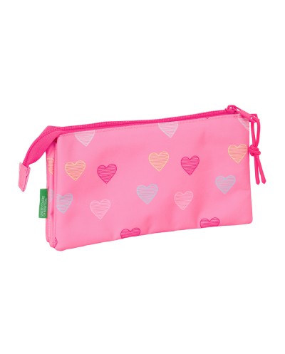Bolso escolar portatodo safta triple benetton heart 120x220x30 mm
