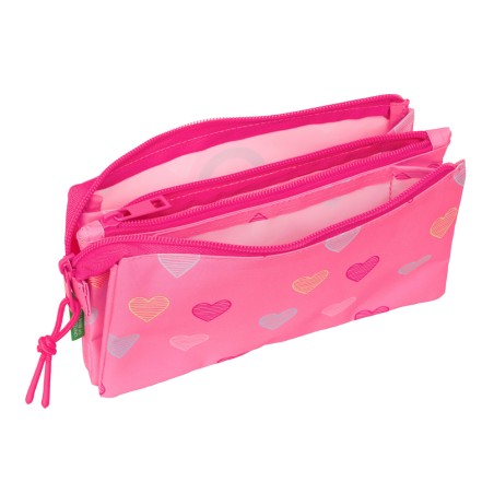 Bolso escolar portatodo safta triple benetton heart 120x220x30 mm