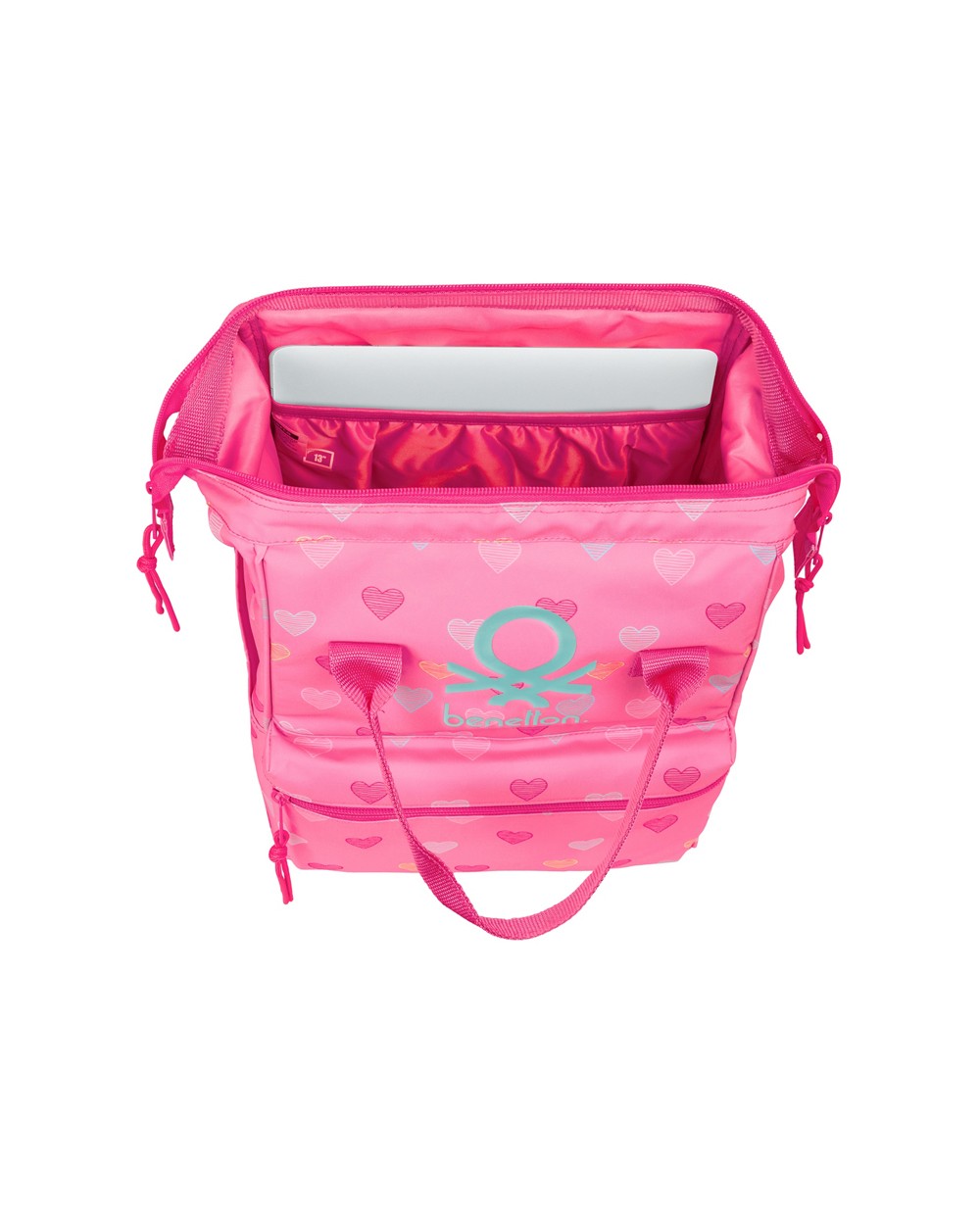 Mochila safta con asas para portatil 13 benetton heart 400x270x190 mm