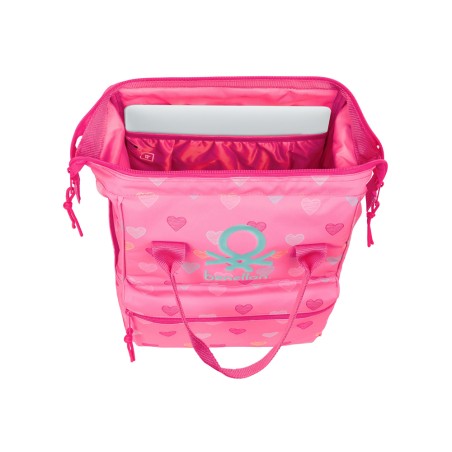 Mochila safta con asas para portatil 13 benetton heart 400x270x190 mm