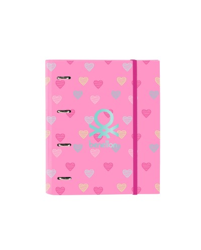 Carpeta con recambio safta din a4 cuadro 5 mm con goma y separadores benetton heart