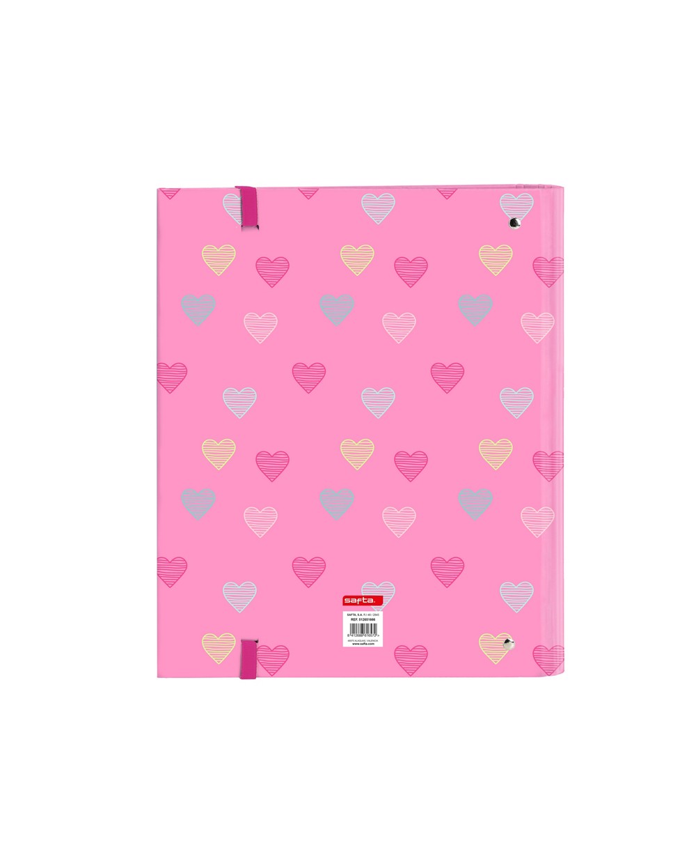 Carpeta con recambio safta din a4 cuadro 5 mm con goma y separadores benetton heart