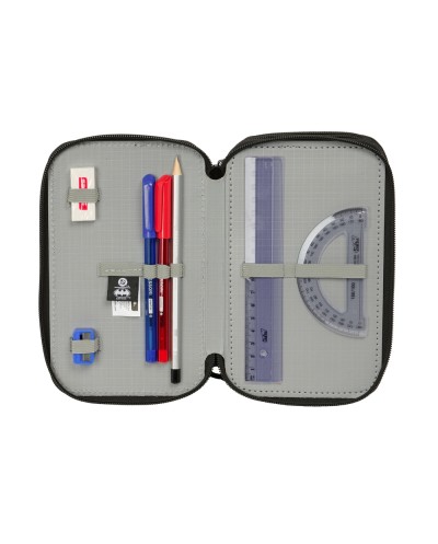Plumier escolar safta triple cremallera 37 piezas batman 195x125x55 mm