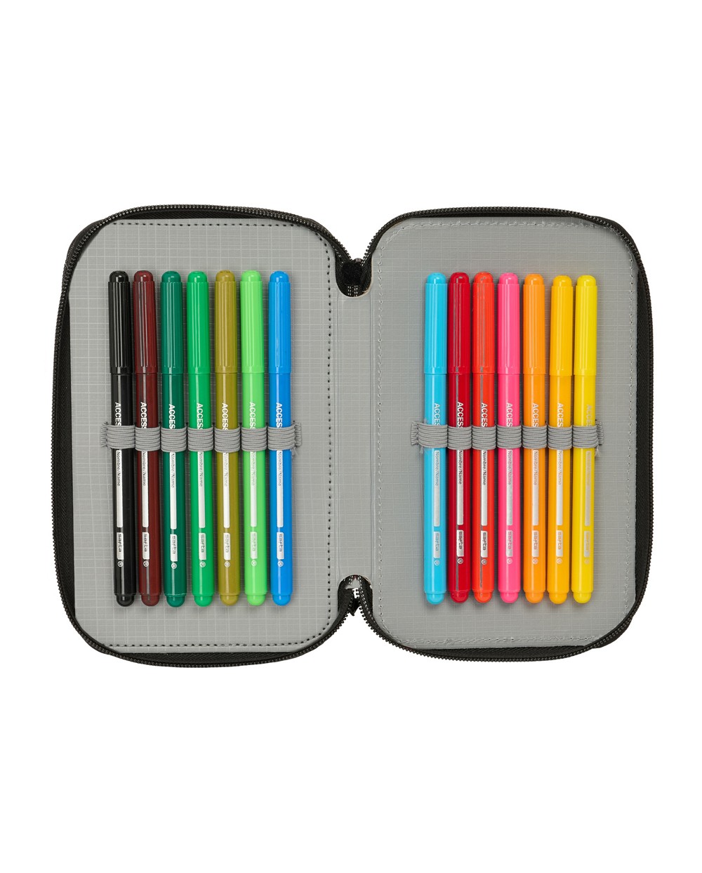 Plumier escolar safta triple cremallera 37 piezas batman 195x125x55 mm