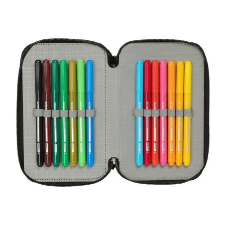 Plumier escolar safta triple cremallera 37 piezas batman 195x125x55 mm