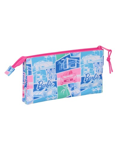 Bolso escolar portatodo safta triple cremallera barbie 120x220x30 mm