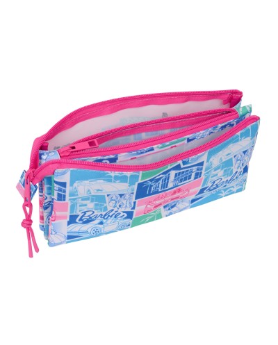 Bolso escolar portatodo safta triple cremallera barbie 120x220x30 mm