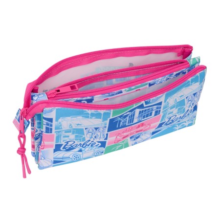Bolso escolar portatodo safta triple cremallera barbie 120x220x30 mm