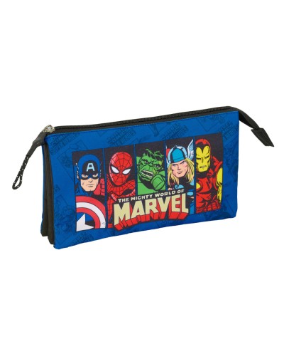 Bolso escolar portatodo safta triple avengers 120x220x30 mm