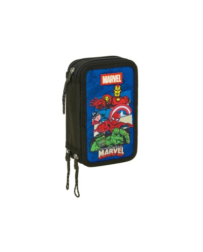 Plumier escolar safta triple cremallera 37 piezas avengers 195x125x55 mm