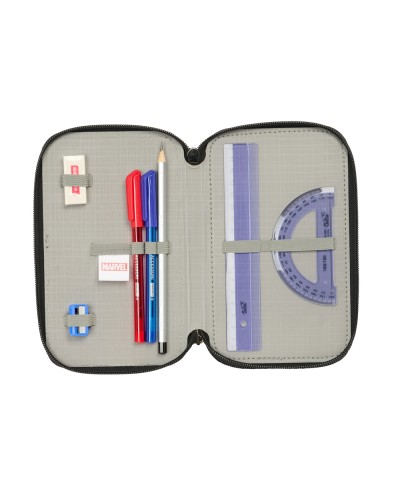 Plumier escolar safta triple cremallera 37 piezas avengers 195x125x55 mm