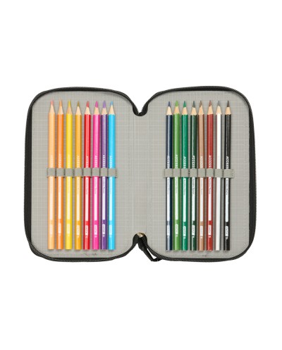 Plumier escolar safta triple cremallera 37 piezas avengers 195x125x55 mm