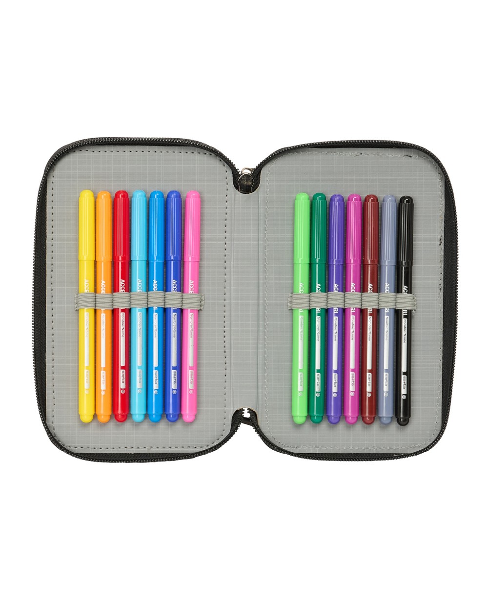 Plumier escolar safta triple cremallera 37 piezas avengers 195x125x55 mm