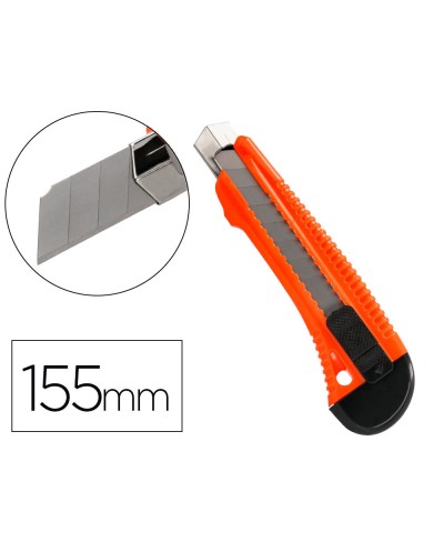 Cuter carlin plastico ancho retractil cuchilla 18 mm blister 1 unidad