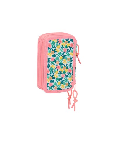 Plumier escolar safta triple cremallera 37 piezas vaiana 195x125x55 mm