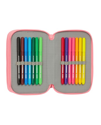 Plumier escolar safta triple cremallera 37 piezas vaiana 195x125x55 mm