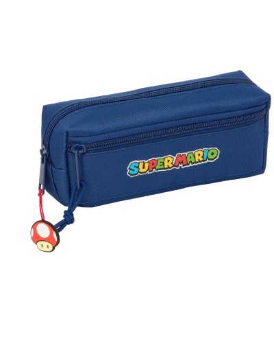 Bolso escolar portatodo safta triple pequeno con goma elastica super mario mamma mia 85x220x60 mm
