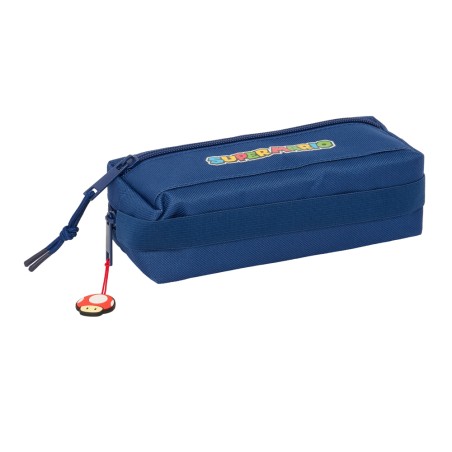 Bolso escolar portatodo safta triple pequeno con goma elastica super mario mamma mia 85x220x60 mm