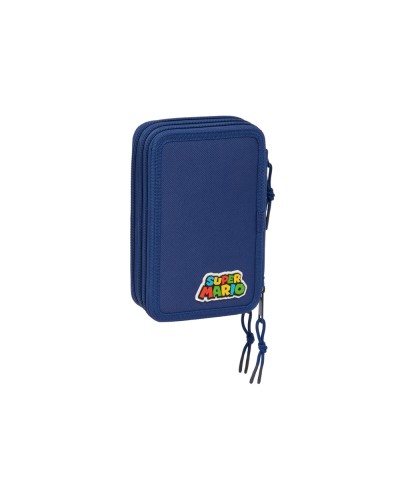 Plumier escolar safta triple cremallera 37 piezas super mario mamma mia 195x125x55 mm