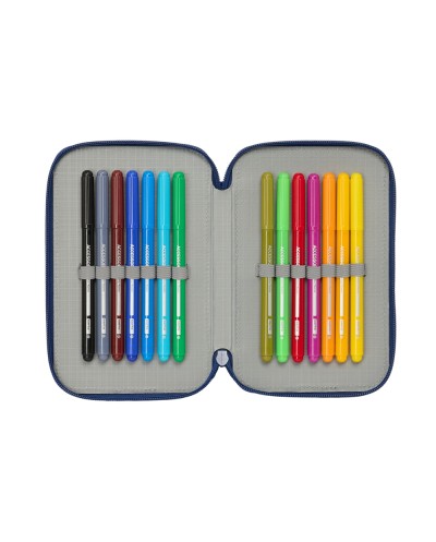 Plumier escolar safta doble cremallera pequeno 29 piezas super mario mamma mia 195x125x40 mm