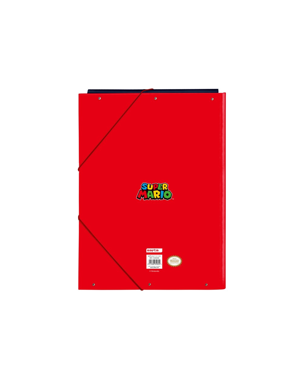 Carpeta carton folio gomas solapas safta super mario mamma mia