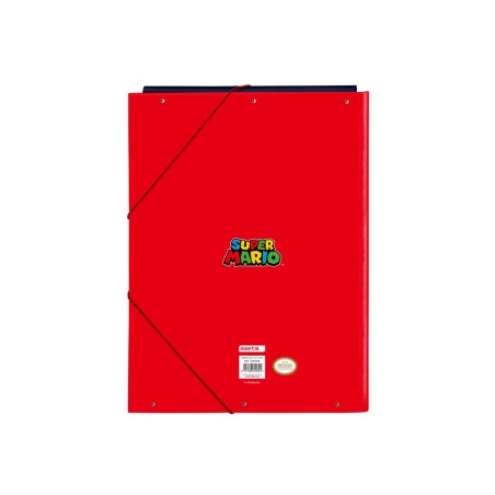 Carpeta carton folio gomas solapas safta super mario mamma mia