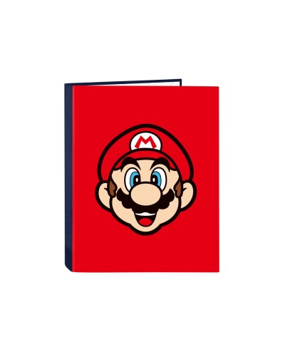 Carpeta carton folio 4 anillas mixtas safta super mario mamma mia