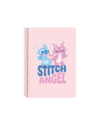 Cuaderno espiral safta cuarto 80h 60gr cuadro 4 mm tapa extradura stitch ohana