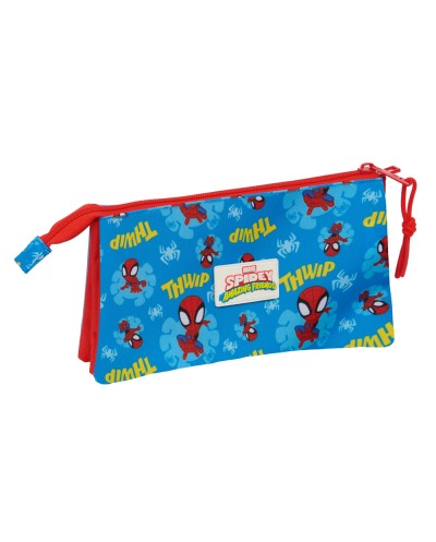 Bolso escolar portatodo safta triple spidey 120x220x30 mm