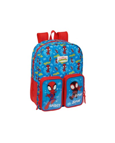 Mochila safta infantil con bolsillos adaptable a carro spidey 340x260x110 mm