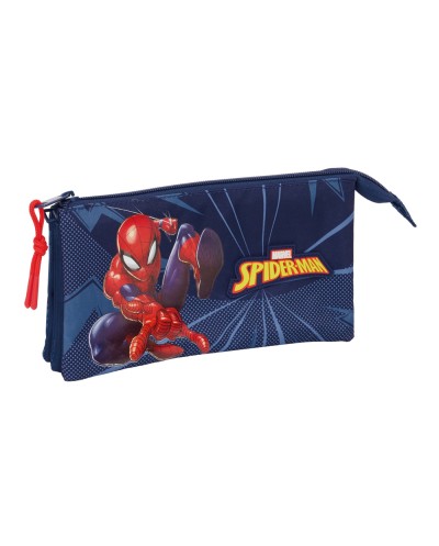 Bolso escolar portatodo safta triple spiderman 120x220x30xmm