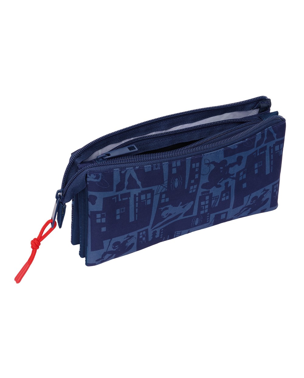 Bolso escolar portatodo safta triple spiderman 120x220x30xmm